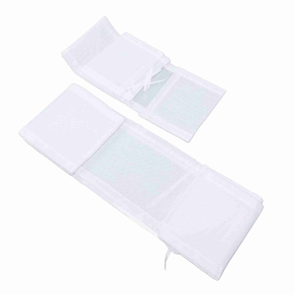Breathable Baby Crib Liner Adjustable Height Safe Mesh Bumper White