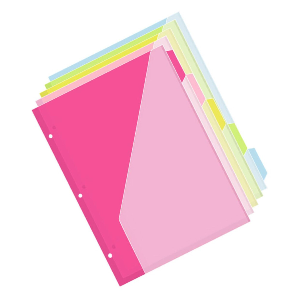 Indexseitenordner Pastel PP Divider Folders With Pockets 5 Pack Binder Index Dividers With Separator Sheets-image-OPC-PJGBQNH-NEW