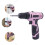 (21 Pieces) 12V Pink Electric Cordless Drill Combi Drill Set 5