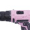 (21 Pieces) 12V Pink Electric Cordless Drill Combi Drill Set 15