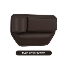(Driver seat) Universal Car Seat Side Gap Storage Bag Organizer with Bottle Holder in PU Leather