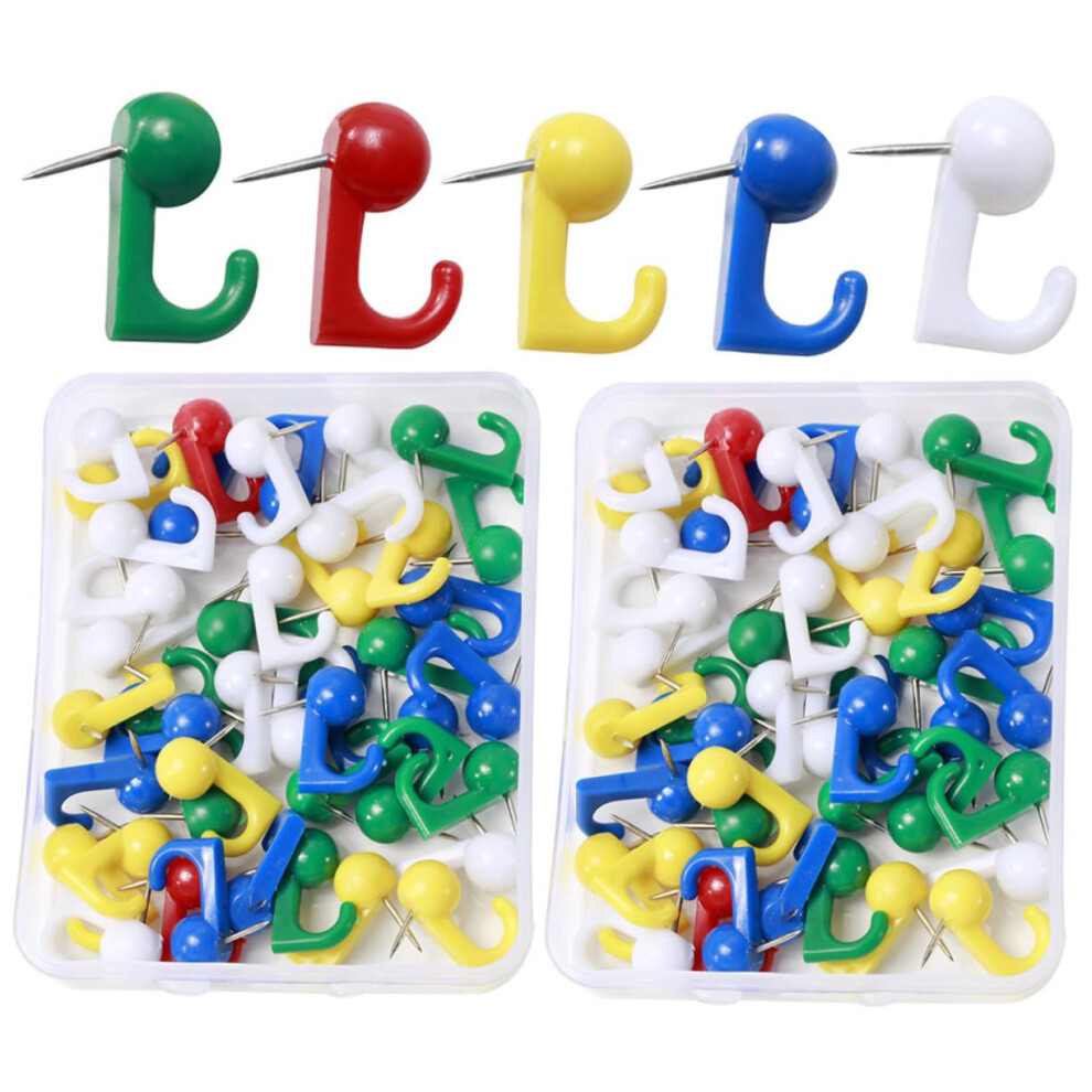 Hook Pushpins Pack For Cork And Bulletin Boards Card Marker Pins Small Metal Pins For Office And School 6493810553325