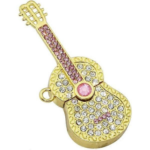8GB metal guitar USB flash drive (gold), model 3.0 USB flash drive