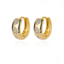 (E3124G-18) Luxury Aesthetic Rainbow Zirconia Stud Earrings for Women - Trendy Stainless Steel Hoop Drop Earrings for Girls