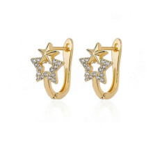 (E3126G-5) Luxury Aesthetic Rainbow Zirconia Stud Earrings for Women - Trendy Stainless Steel Hoop Drop Earrings for Girls
