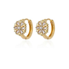 (E3125G-4) Luxury Aesthetic Rainbow Zirconia Stud Earrings for Women - Trendy Stainless Steel Hoop Drop Earrings for Girls