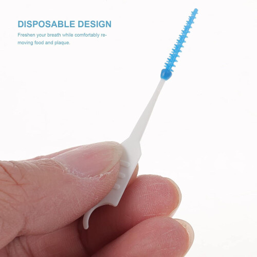 Interdental Flossers Soft Silicone Double Ended Blue One Size 200 Count 2