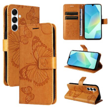 (Brown) Case for Samsung Galaxy A17 Flip Kickstand with Card Slot Stand Pu Leather Magnetic Cover Shockproof Cover