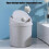 (grey) Modern Swing Lid Desktop Garbage Can Mini PP Plastic Trash Bin Waste Basket Container For Computer Table Countertop  White 4