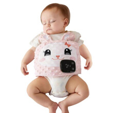 (Cute rabbit) Cartoon Baby Bellyband Breathable Tummy Wrap Belt 7-Speed Vibration Adjustable Infant Stomach Soother Colic Relief