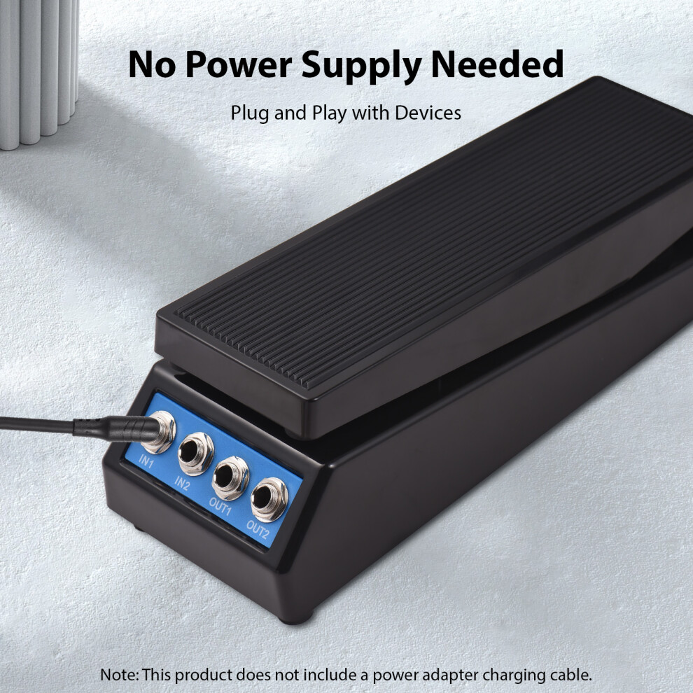 Versatile Guitar Volume Pedal: Dual Channel & Anti-Slip Design 6.35mm I/O