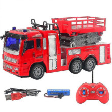 Wireless Remote Control Fire Truck Toy Cars with Led Lights Engineering Cars Model for Children Gifts-yuyu