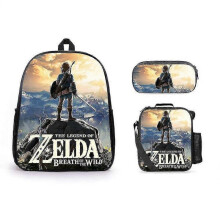 3pcs/set The Legend Of Zelda School Bag Satchel Anime Backpack with Lunch Bag And Pencil Bag