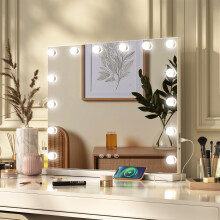 14 LED Gold Hollywood make-up mirror 14 Bulb Lighting w/USB