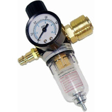 Pressure Reducer Compressed Air Maintenance Unit 1/4" Pressure Regulator with Water Separator and German Quick Couplings for Compressor Filter and Pne