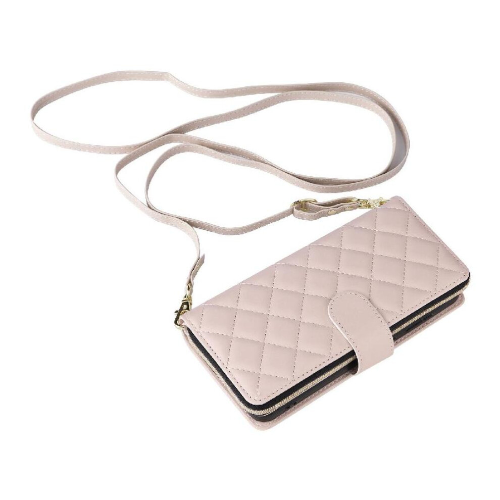 (White) Wallet Case For Iphone 17 Pro Wrist Strap Kickstand Crossbody Strap Magnetic Closure 9 Card Holder White 764563172245
