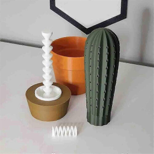 Cactus Toothpick Holder - 3D Printed Simulation Potted Desk Decor for Home & Kitchen 2