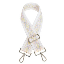 Bag Straps for Changing 5 Cm Wide Adjustable 75-130 Cm Shoulder Strap For Men And Women Silver Buckle White