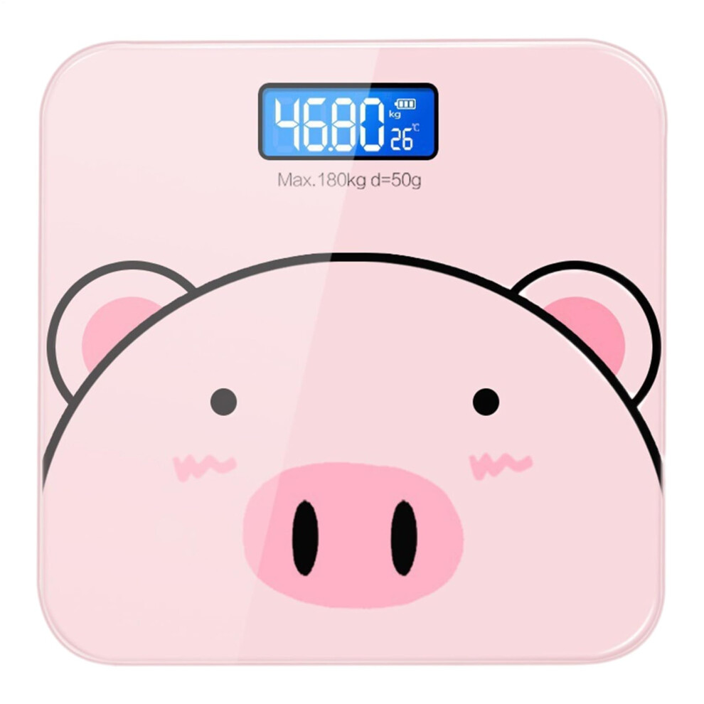 Smart Electronic Body Weight Scale Digital USB Charging Bathroom Scale Automatic Weighing Health Monitor For Women Cute Cartoon Design