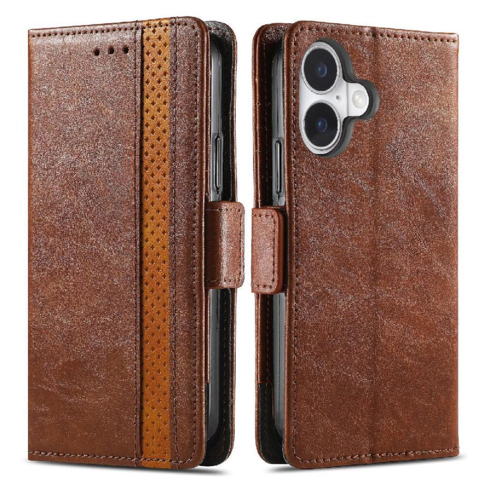 (Brown) Case For Iphone 17 Multi-Color Wallet Business Multi-Card Slot Splicing Brown 764563173211