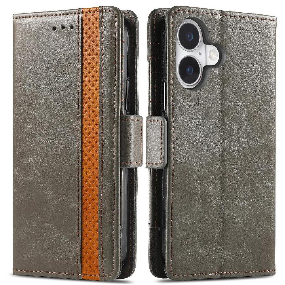 ( ) Case For Iphone 17 Multi-Color Wallet Business Multi-Card Slot Splicing Gray 764563173228