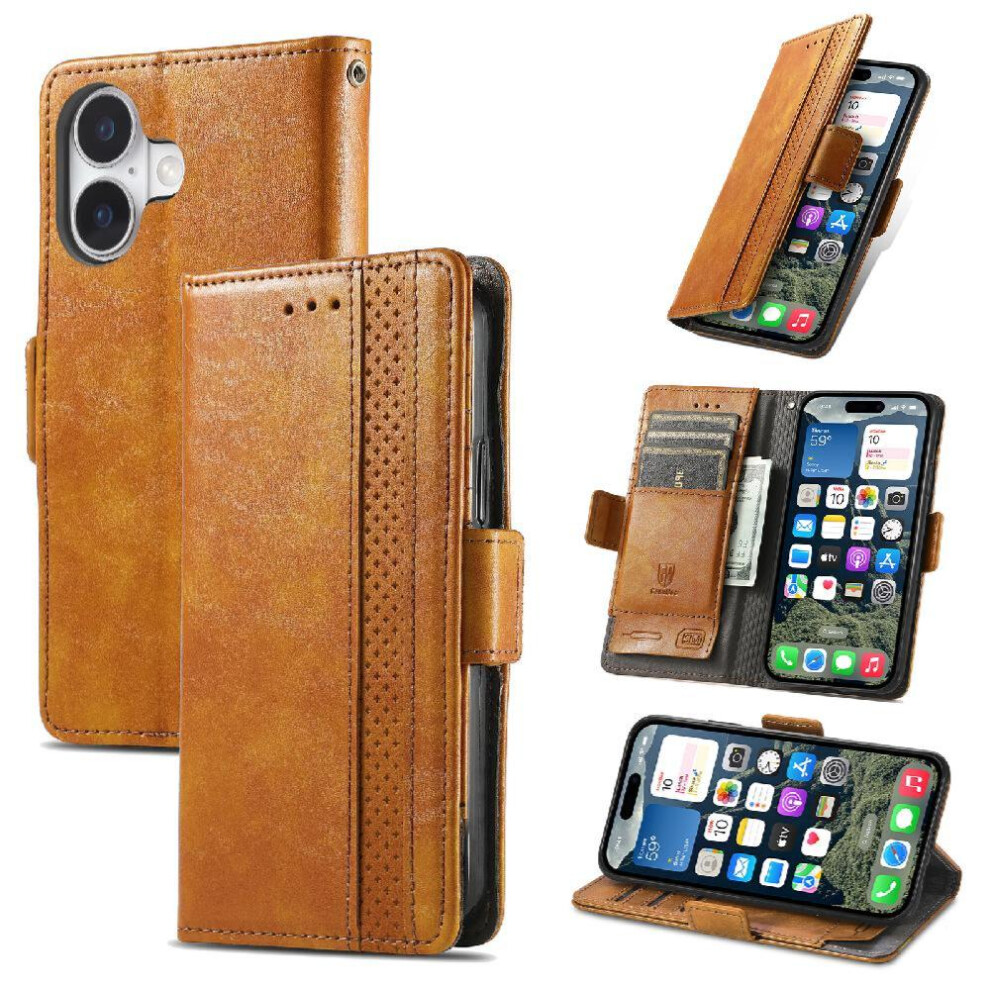 (Yellow) Case For Iphone 17 Multi-Color Wallet Business Multi-Card Slot Splicing Yellow 764563173235