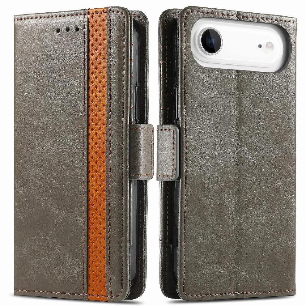 ( ) Case For Iphone 17 Air Multi-Card Slot Wallet Business Multi-Color Splicing Gray 764563173402