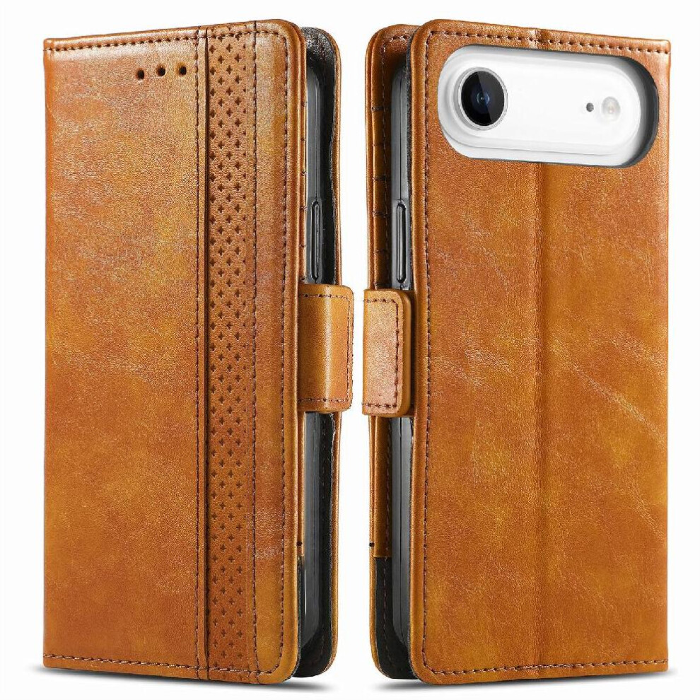 (Yellow) Case For Iphone 17 Air Multi-Card Slot Wallet Business Multi-Color Splicing Yellow 764563173419