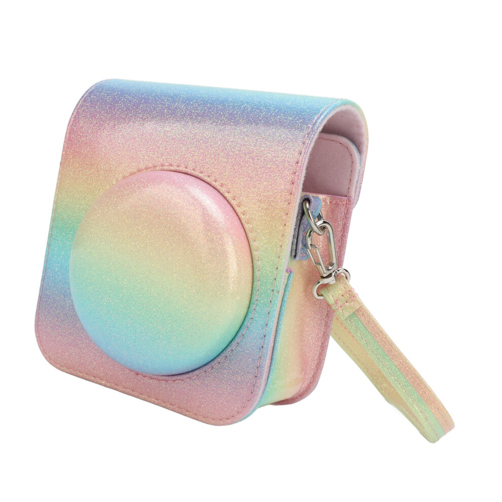 Rainproof Pu Leather Instant Camera Case For Mini 12 Rainbow With Shoulder Strap 5041337502794