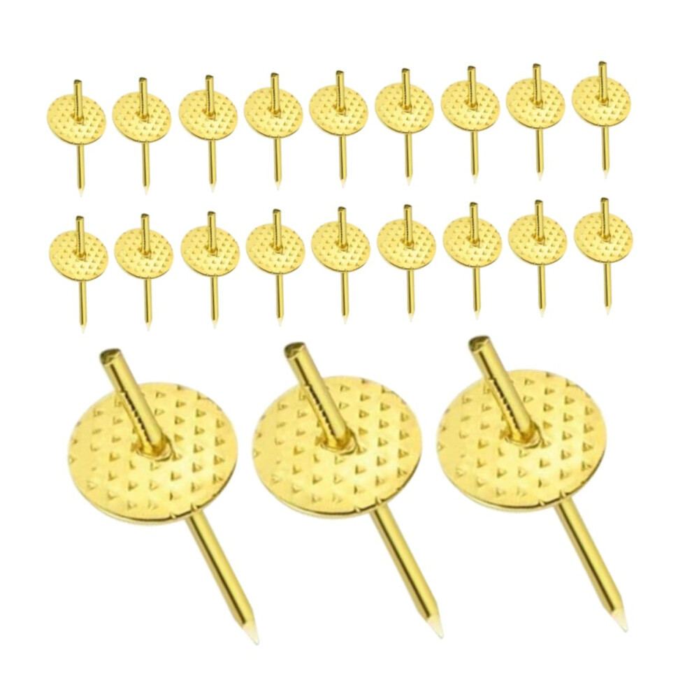 Push Pins For Frames - 50 Metal Frame Hangers, Nails, Gold Iron Finish, Picture Hanging Nails 6947110929514