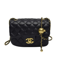 (Black) Small scented diamond crossbody bag