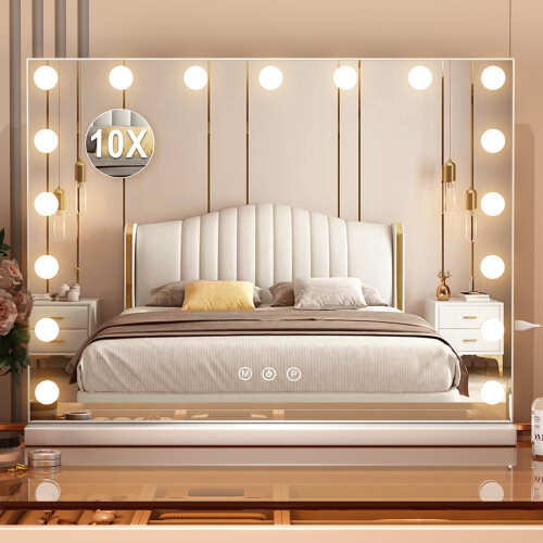 Large Hollywood Mirror Makeup 17 LED Bulbs Light Tabletop Mirror 1