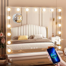 Large Hollywood Mirror Makeup 17 LED Bulbs Light Tabletop Mirror