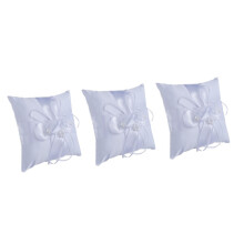 Floral Ring Bearer Pillow 3-Piece Set, Wedding Ceremony Decor, 15x15 cm Cushion