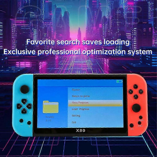 (red blue)X80 7.0 inch HD Screen Handheld Game Console 20000 Games Video Game Console 2