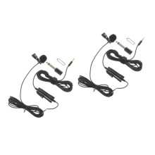 Lavalier Microphone 2 Sets Clip-On Directional For Lectures And Live Performances 3.5mm Jack Smartphone Compatible Mic