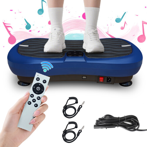 (Blue) Vibration Plate Exercise Machine for Home Fitness