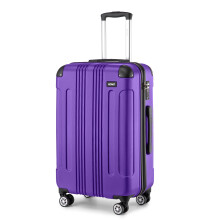 (Purple, 19inch) 19/24/28 Inch  Hard Shell Suitcase Set ABS with 4 Wheels Spinner