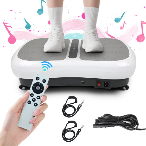 (White) Vibration Plate Exercise Machine for Home Fitness