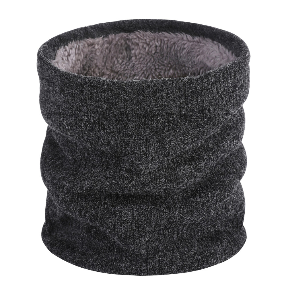 (Dark grey) Fleece Neck Warmer Thermal Snoods Thick Winter Cold Weather Knitted