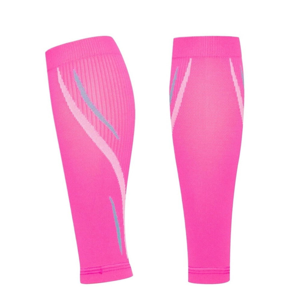 Pink Calf Compression Sleeve 1 Pair, Unisex, Size M, For Running And Cycling, Supports Shin Splints