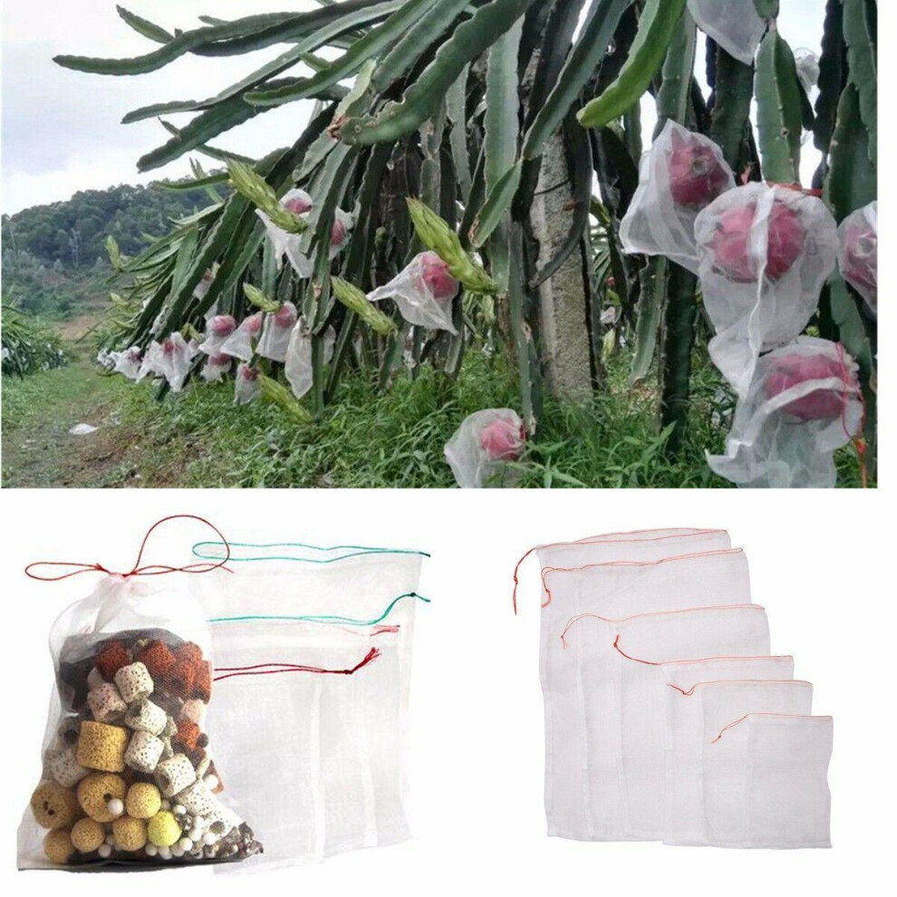 (30x45cm) 25pcs Nylon Mesh Drawstring Net Bag for Aquarium Filter Media Bio Ring Bio-Ball Garden Fruit Protecter-image-OPC-PJGBXGC-NEW