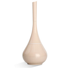 (Khaki) Removable Toilet Brush Set Bathroom Plastic Handle Vase Shape Holder Cleaning Brushes