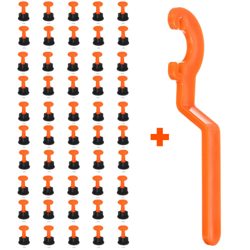 50pcs Flat Ceramic Floor Wall Construction Tools Reusable Tile Leveling System Kittile Kit 2