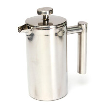 (L) 800/1000ml Stainless Steel Double-deck Cafetiere Filter Tea Coffee Maker Water Bottle