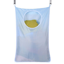 (Blue) Oxford Laundry Hamper Bag Clothes Storage Bag Door with Hanging Stainless Steel Hook