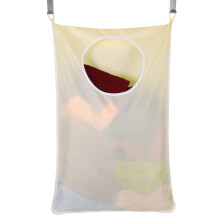 (Yellow) Oxford Laundry Hamper Bag Clothes Storage Bag Door with Hanging Stainless Steel Hook