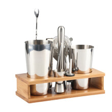 (600/450ml) 11Pcs Cocktail Shaker Set Mixer Martini Spirits Bar Spoon Jigger Strainer Stand Tools