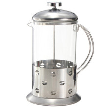 (800ml) Stainless Steel Glass Teapot Cafetiere French Coffee Tea Filter Press Plunger