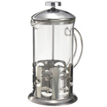 (600ml) Stainless Steel Glass Teapot Cafetiere French Coffee Tea Filter Press Plunger